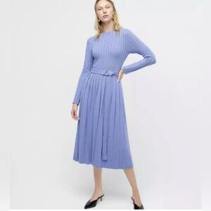 JCrew Black Label Belted Sweater Dress in Charcoal Gray, Size S